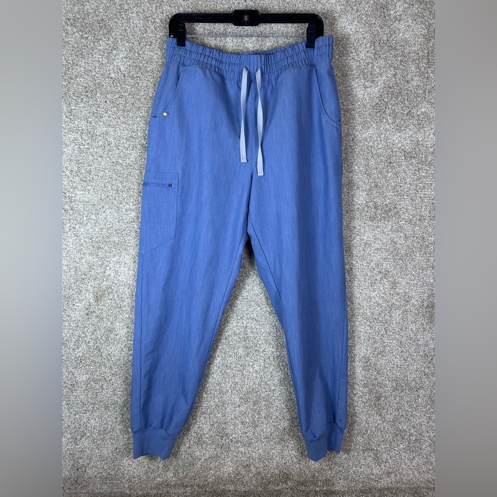 Figs Women’s Zamora Light Heather Blue Jogger Scrub Pants Size L